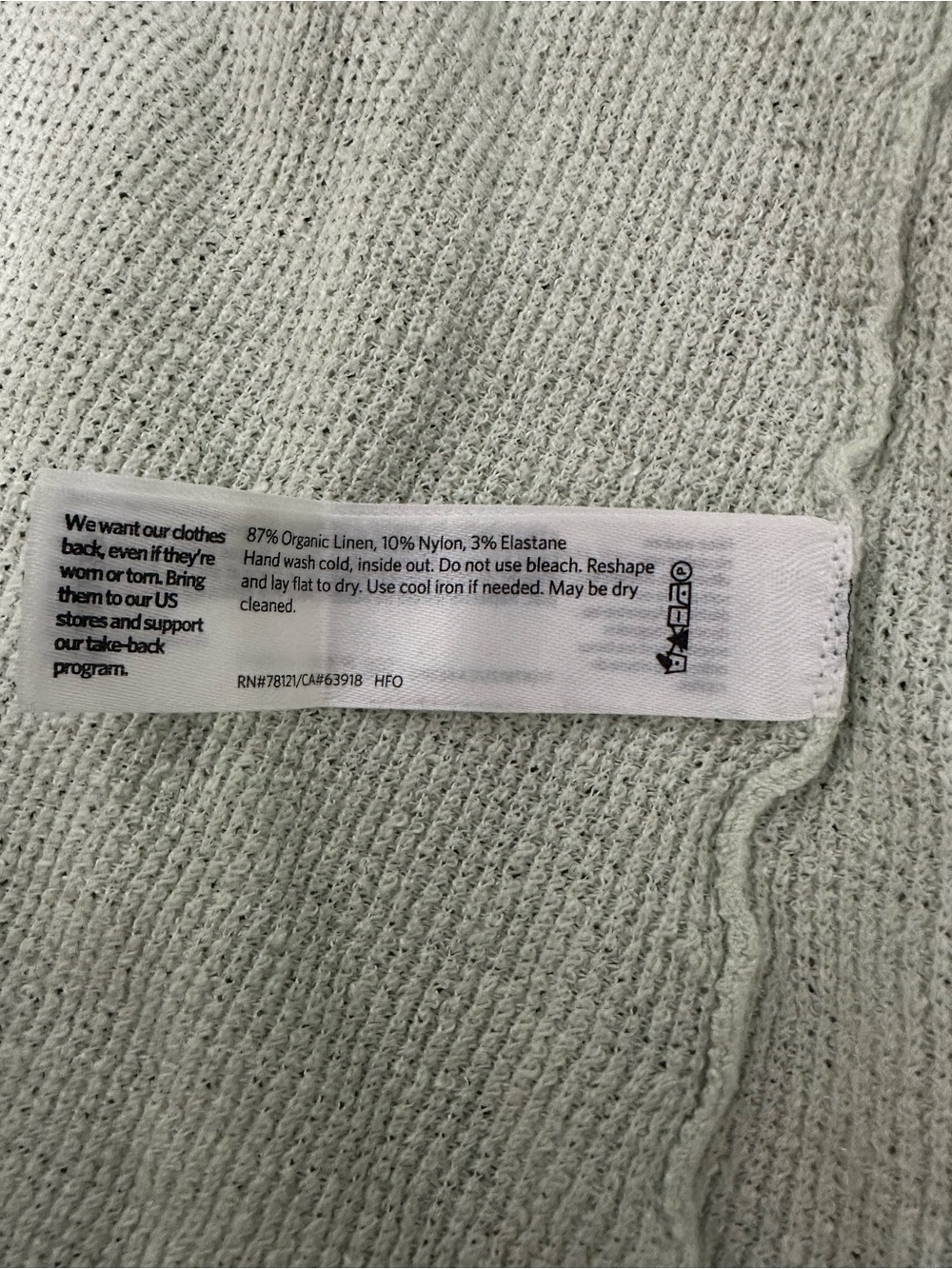 Eileen Fisher NWT Organic Linen Crepe Stretch Long Cardigan Mist Green Size M - Picture 5 of 6
